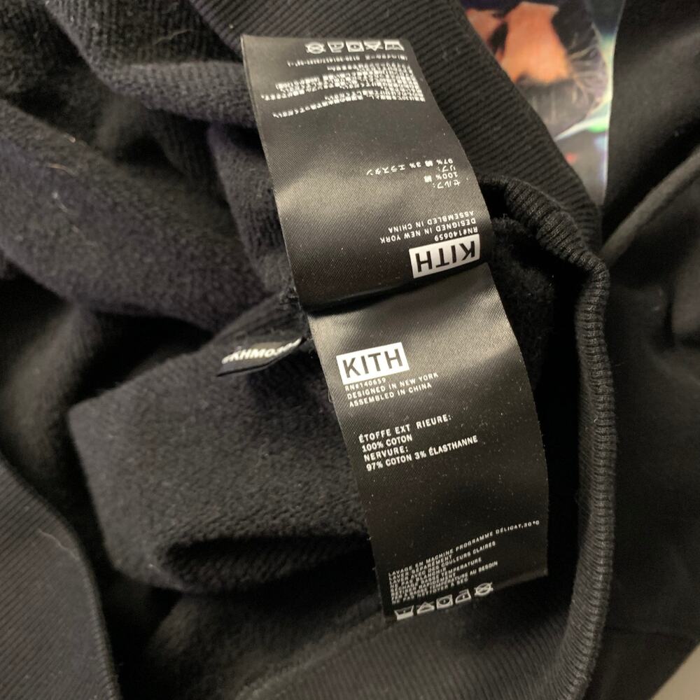 KITH Size L Black Graphic Cotton Hooded Sweatshirt - Picture 7 of 8